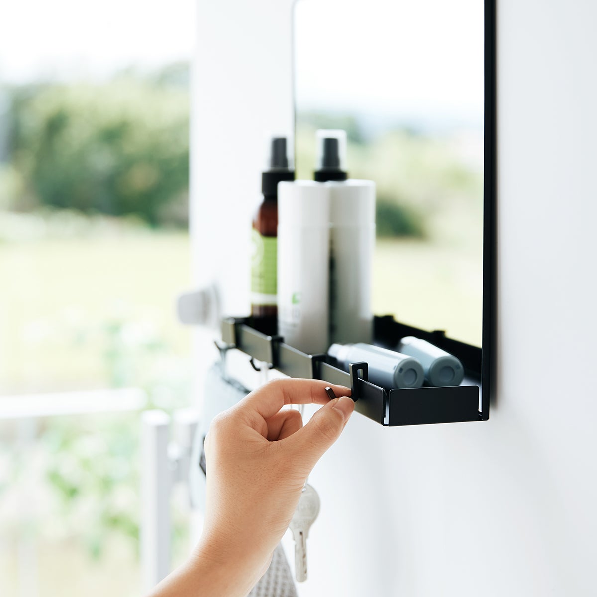 Yamazaki Tower Magnetic Storage Rack With Mirror | The Container Store